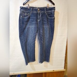 Walk Flower Cropped Classic Blue Women's Jeans